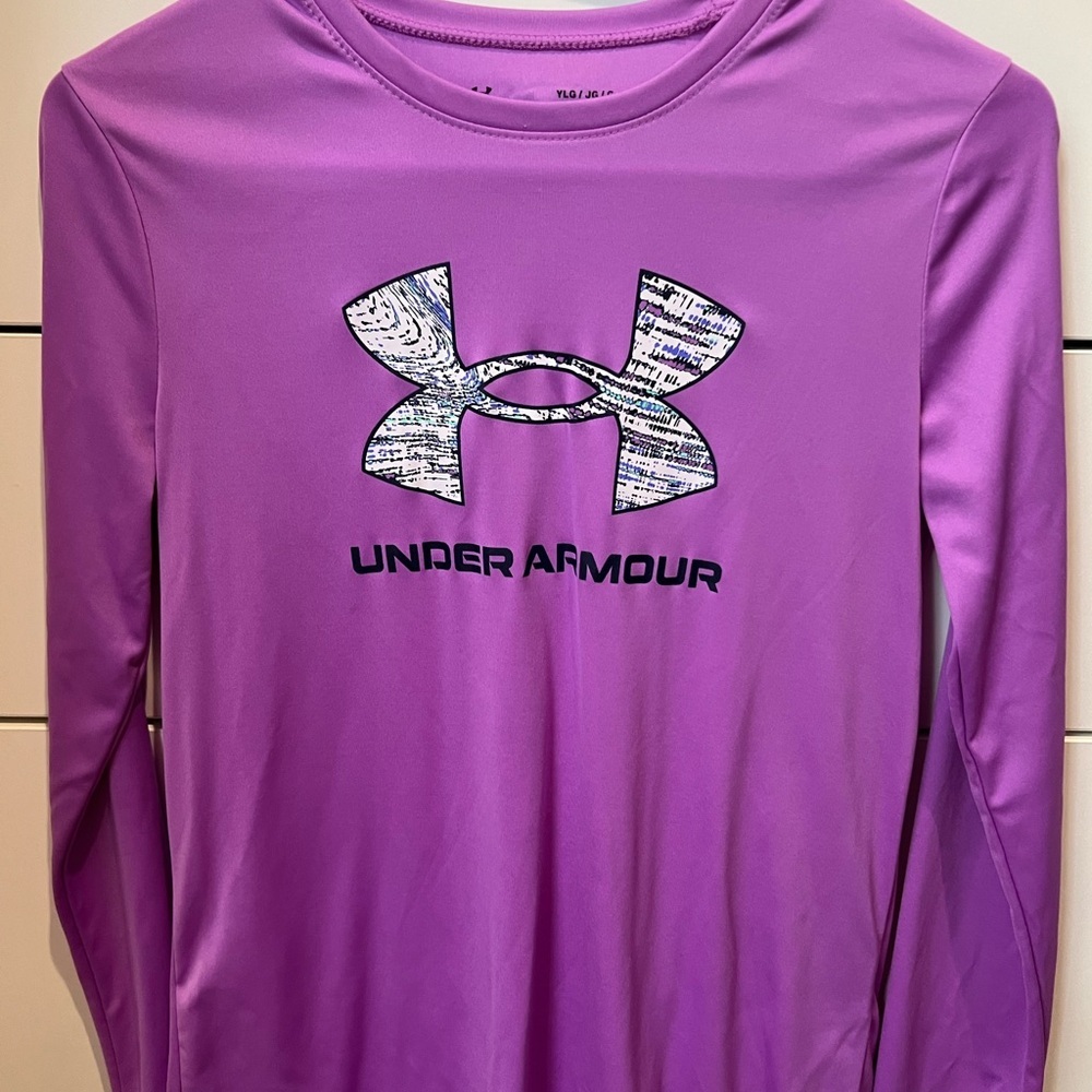 Under Armour Girls' UA Tech™ Big Logo Print Fill Long Sleeve Large